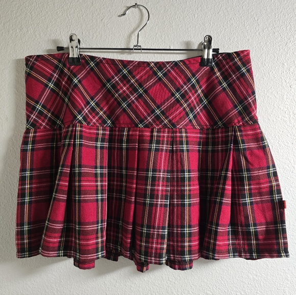 Royal Bones Dresses & Skirts - Royal Bones Red Plaid Mini Skirt